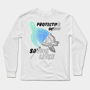 "Protecting oceans saving lives" caretta Long Sleeve T-Shirt